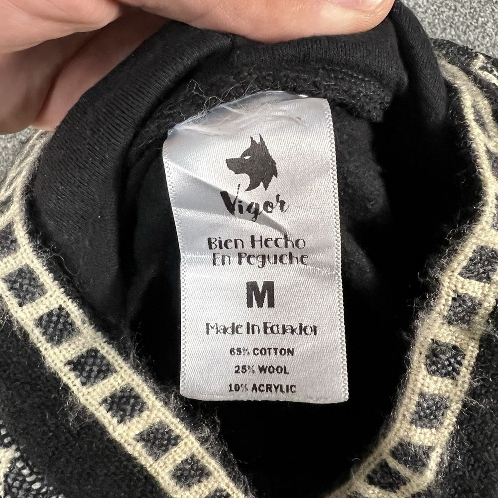 Raiders Mens Medium Baja Hoodie Vigors Wool Blend Black Southwestern NFL Style - Picture 8 of 10